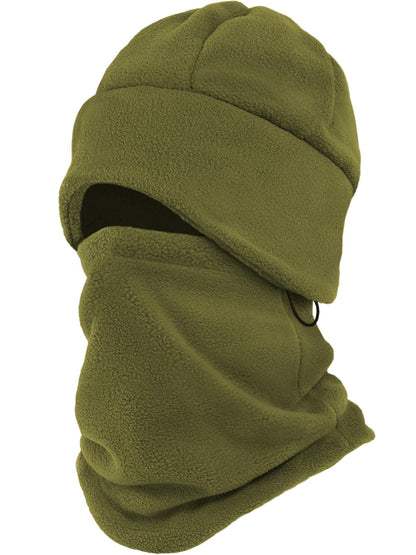 Winter Beanie Hat Scarf Set with Ear Flaps for Men Women Knit Fleece Lined Skull Cap Windproof Neck Warmer Gaiter