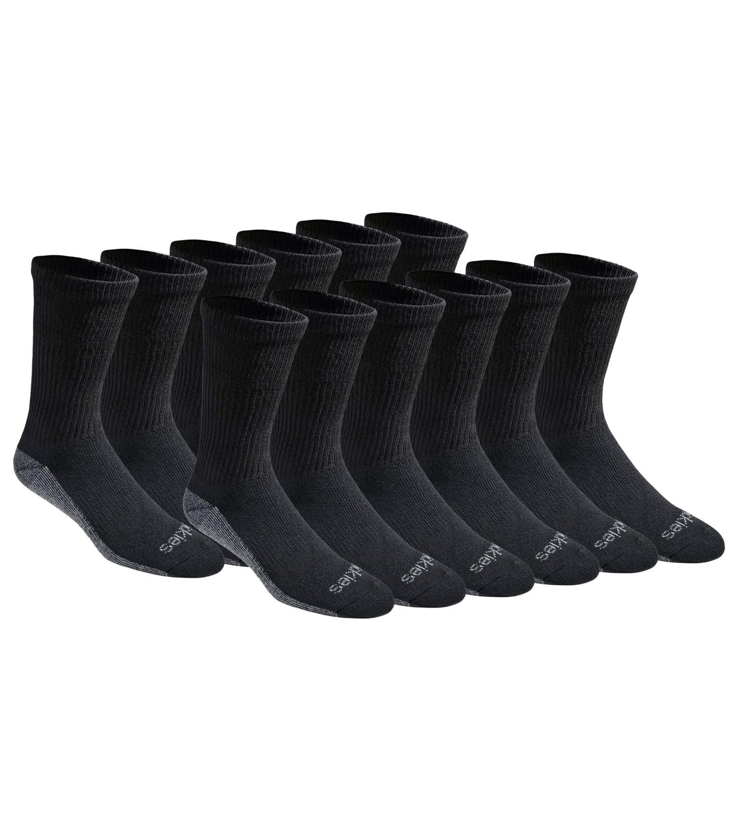 Dickies Men's Dri-Tech Original Moisture Control Crew Socks, Available in M-XXL (6, 12, 18 Pairs)