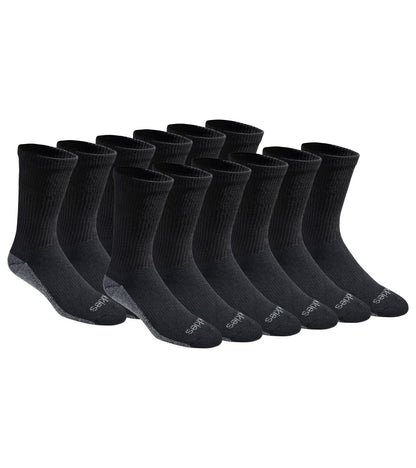Dickies Men's Dri-Tech Original Moisture Control Crew Socks, Available in M-XXL (6, 12, 18 Pairs)