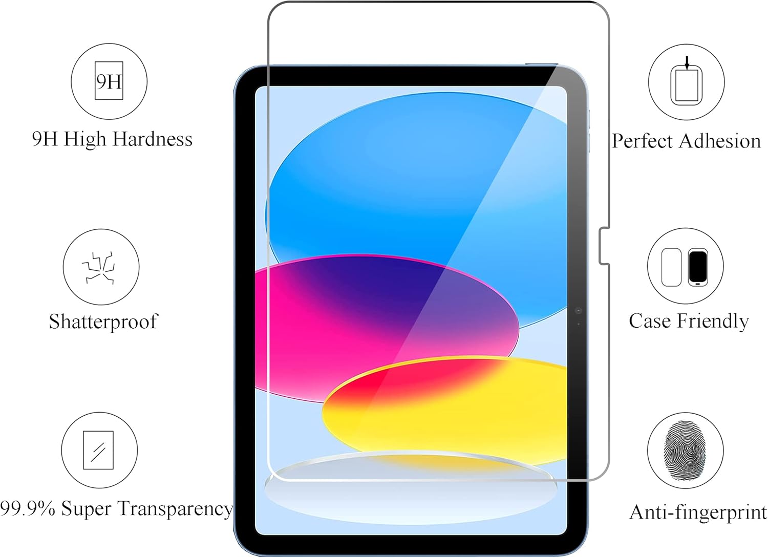 Ailun Screen Protector for iPad 11th A16 2025 [11 Inch] / 10th Generation 2022 [10.9 Inch], Tempered Glass [Face ID & Apple Pencil Compatible] Ultra Sensitive Case Friendly [2 Pack]