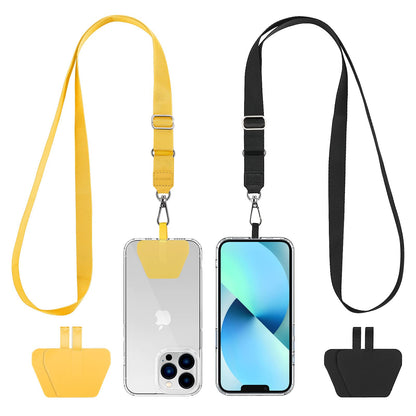 CACOE Phone Lanyard 2 Pack-2× Adjustable Neck Strap,2× Phone Patches,Universal Cell Phone Multifuctional Patch Lanyards Compatible with Most Smartphones(Black+Gray)