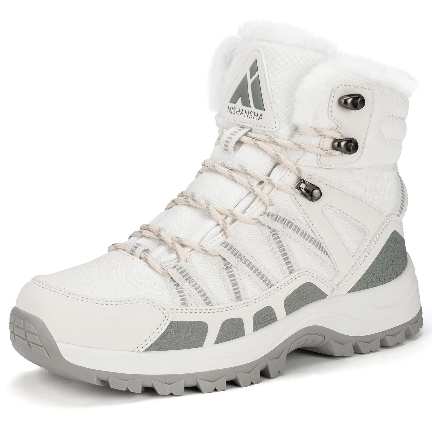 Mishansha Women's Winter Snow Boots Waterproof Warm Fur Lined Ankle Hiking Boot Non-Slip Outdoor Cold Weather Shoes