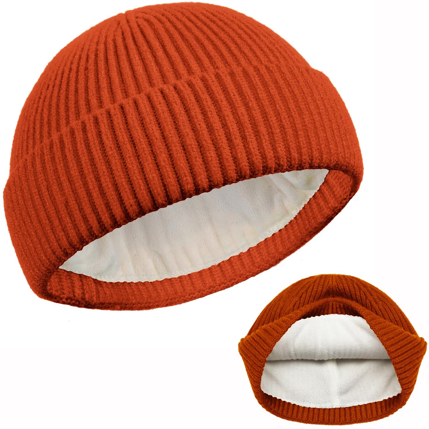 ROYBENS Swag Wool Knit Cuff Short Fisherman Beanie for Men Women, Winter Warm Hats
