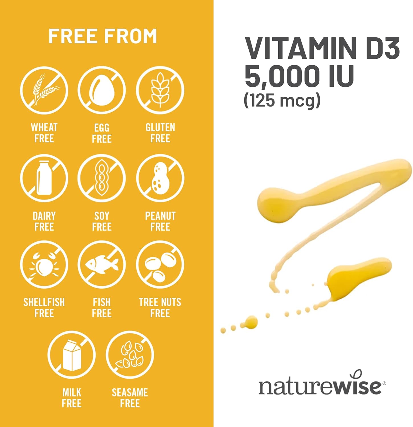 NatureWise Vitamin D3 5000iu (125 mcg) 1 Year Supply for Immune Support, Healthy Muscle Function, and Bone Health - Non-GMO, Gluten Free in Organic Extra Virgin Olive Oil, (Mini Softgel), 360 Count