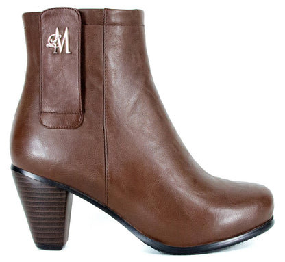 Llynda More Women's 'More Light' Faux Leather Comfortable Mid Heel Ankle Boot