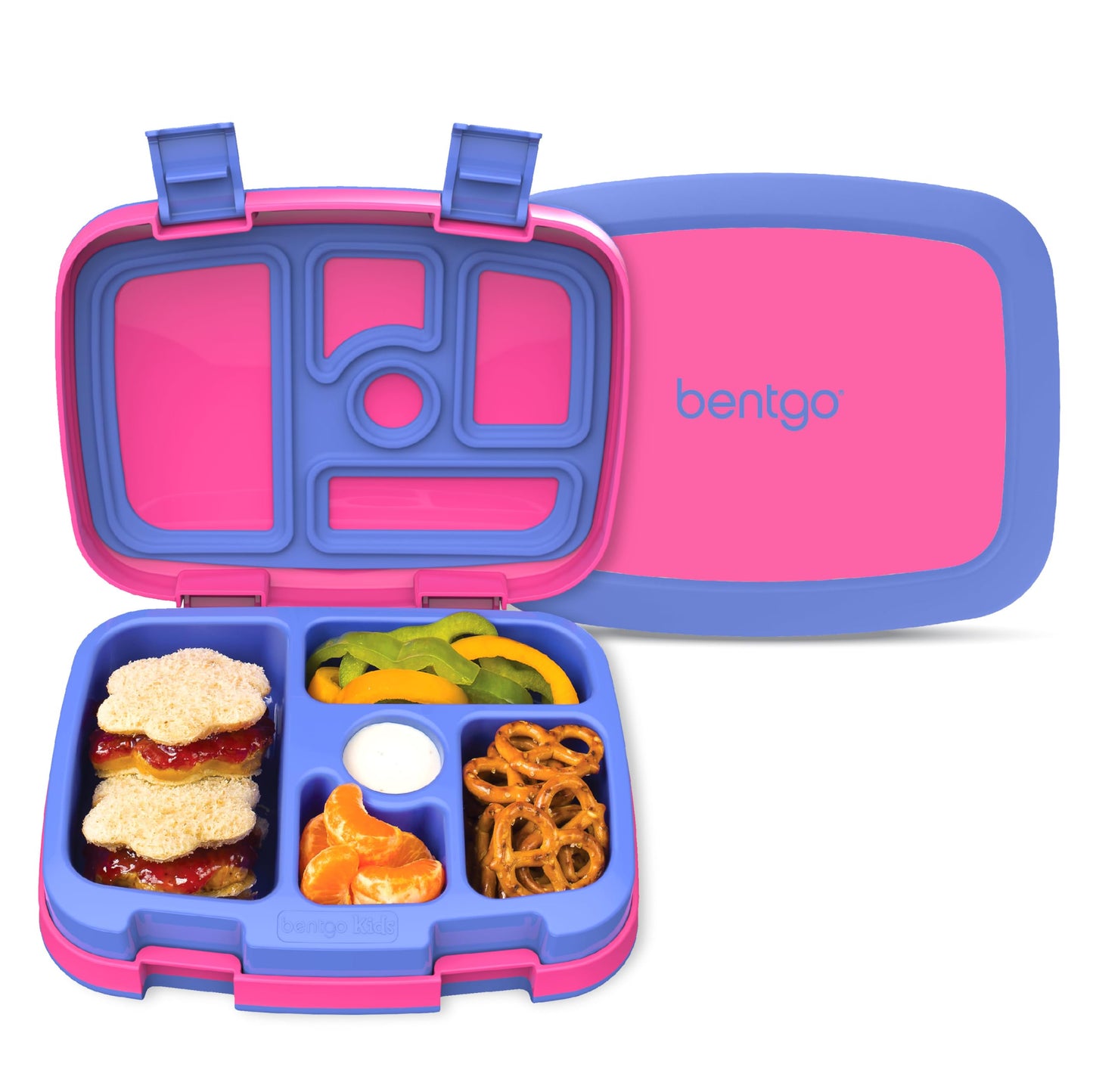 Bentgo Kids Bento-Style 5-Compartment Leak-Proof Lunch Box - Ideal Portion Sizes for Ages 3 to 7 - Durable, Drop-Proof, Dishwasher Safe, PFAS & BPA-Free & Made with Food-Safe Materials (Orange)