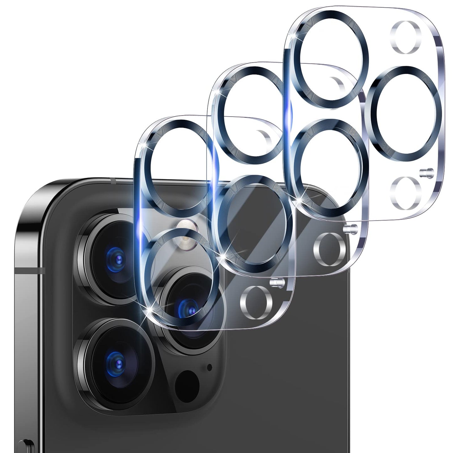 UniqueMe Compatible for 3 Pack iPhone 17 Pro Camera Lens Protector - [Drop Protection] 9H Tempered Glass Camera Cover Screen [Update New Version]【Not for 17 Pro Max】