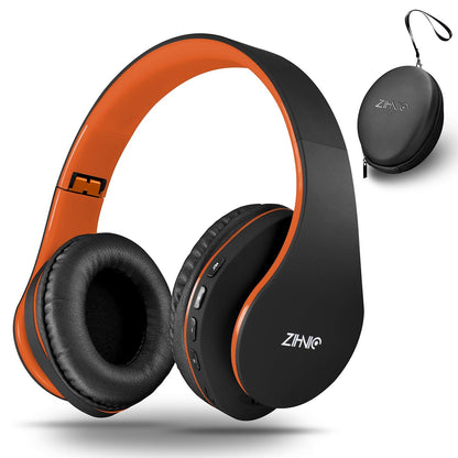 ZIHNIC Bluetooth Headphones Over-Ear, Foldable Wireless and Wired Stereo Headset Micro SD/TF, FM for Cell Phone,PC,Soft Earmuffs &Light Weight for Prolonged Wearing(Rose Gold)