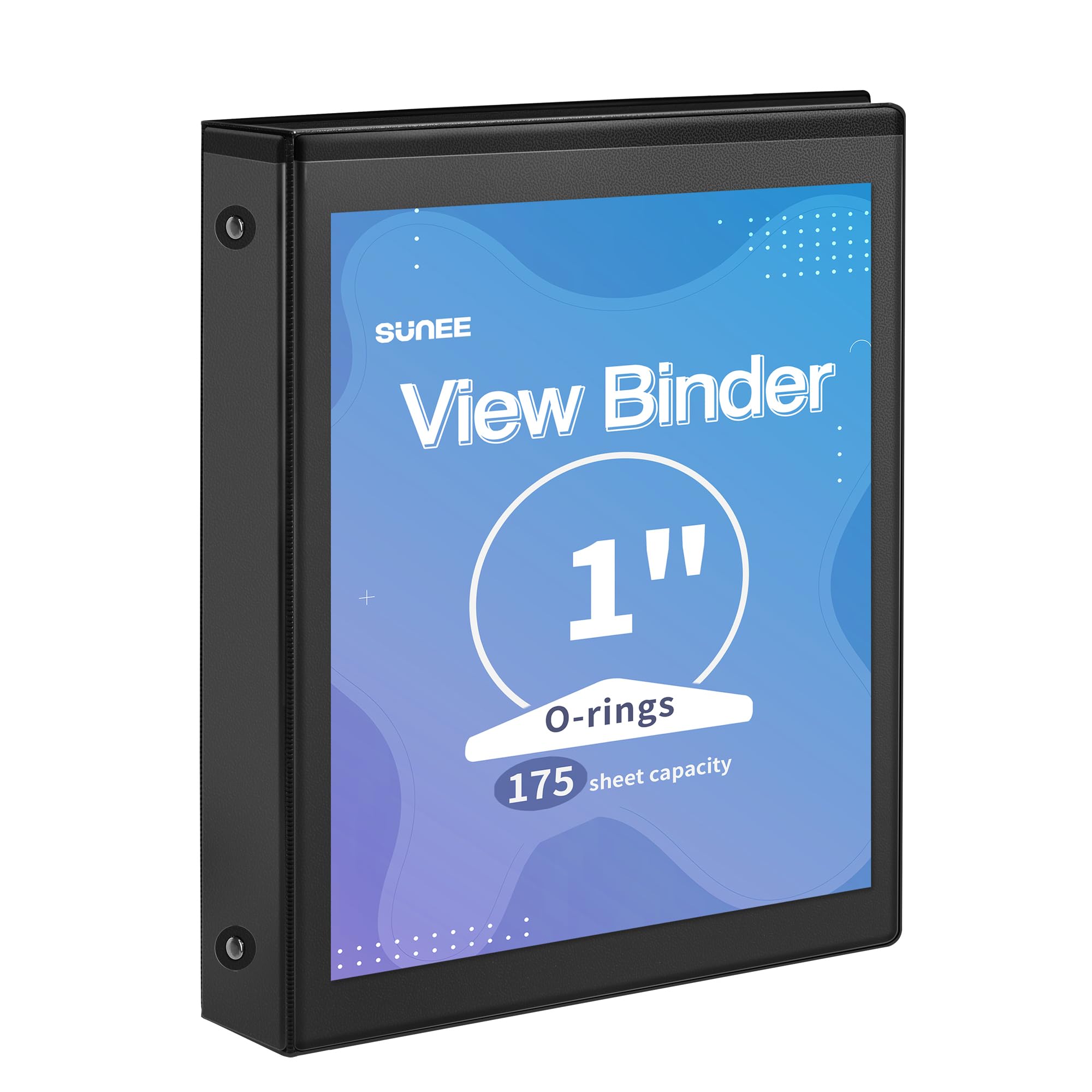 SUNEE 3 Ring Binder 1 Inch 1 Pack, Clear View Binder Three Ring PVC-Free (Fit 8.5x11 Inches) for School or Office Supplies, White