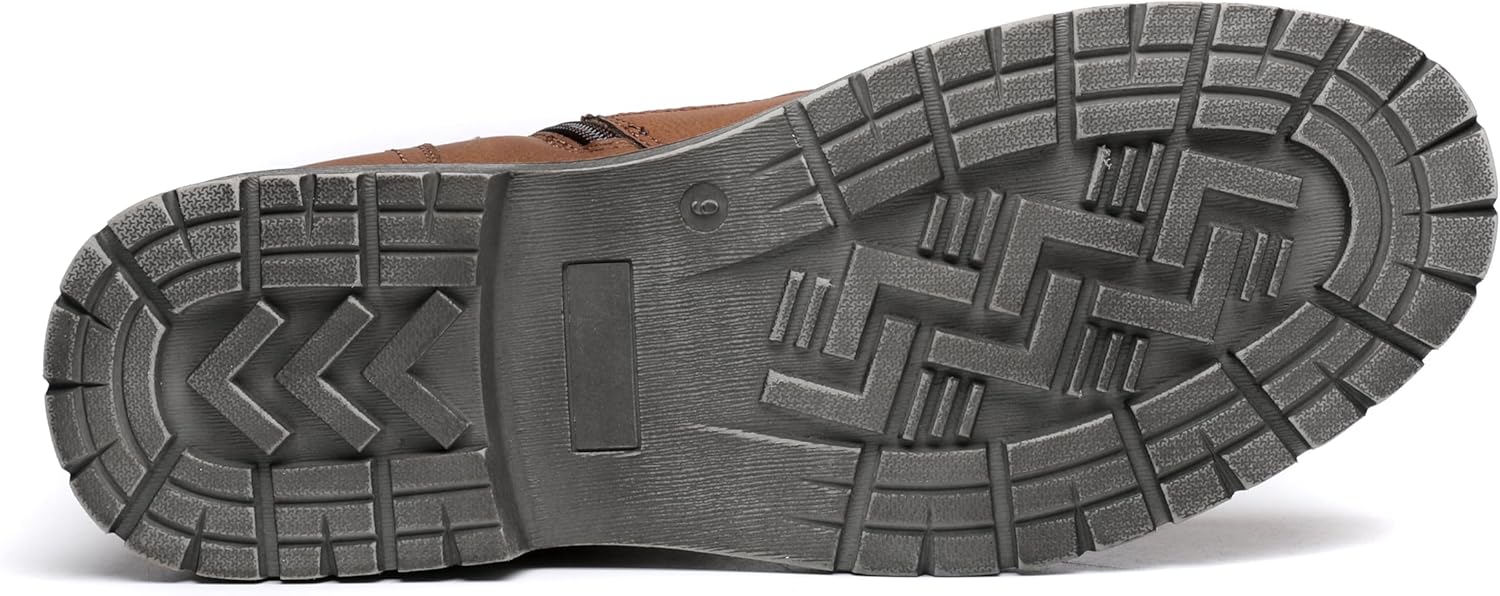 DECARSDZ Men's Fashion Lace-up Casual Chukka Boots for Men Zipper Boot