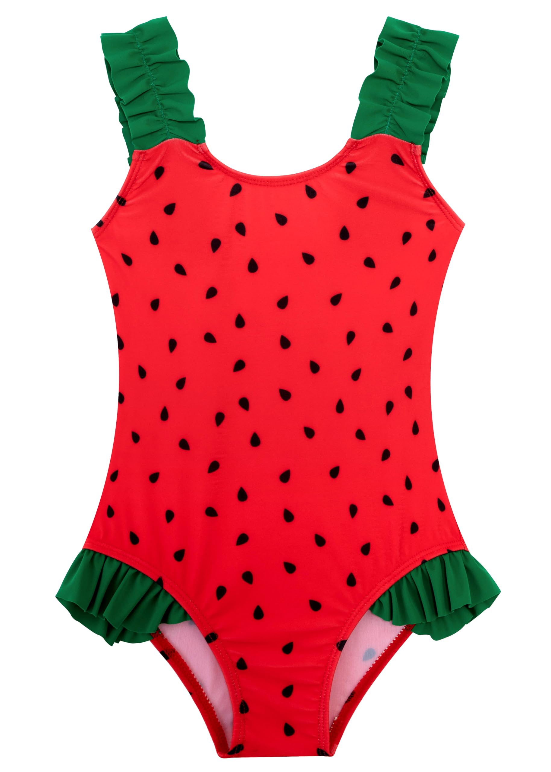 XiaoMoSha Girls One Piece Swimsuit Ruffled Straps Bathing Suits Summer Swim Suit Quick Dry Beach Swimwear for Kids 3-10 Years