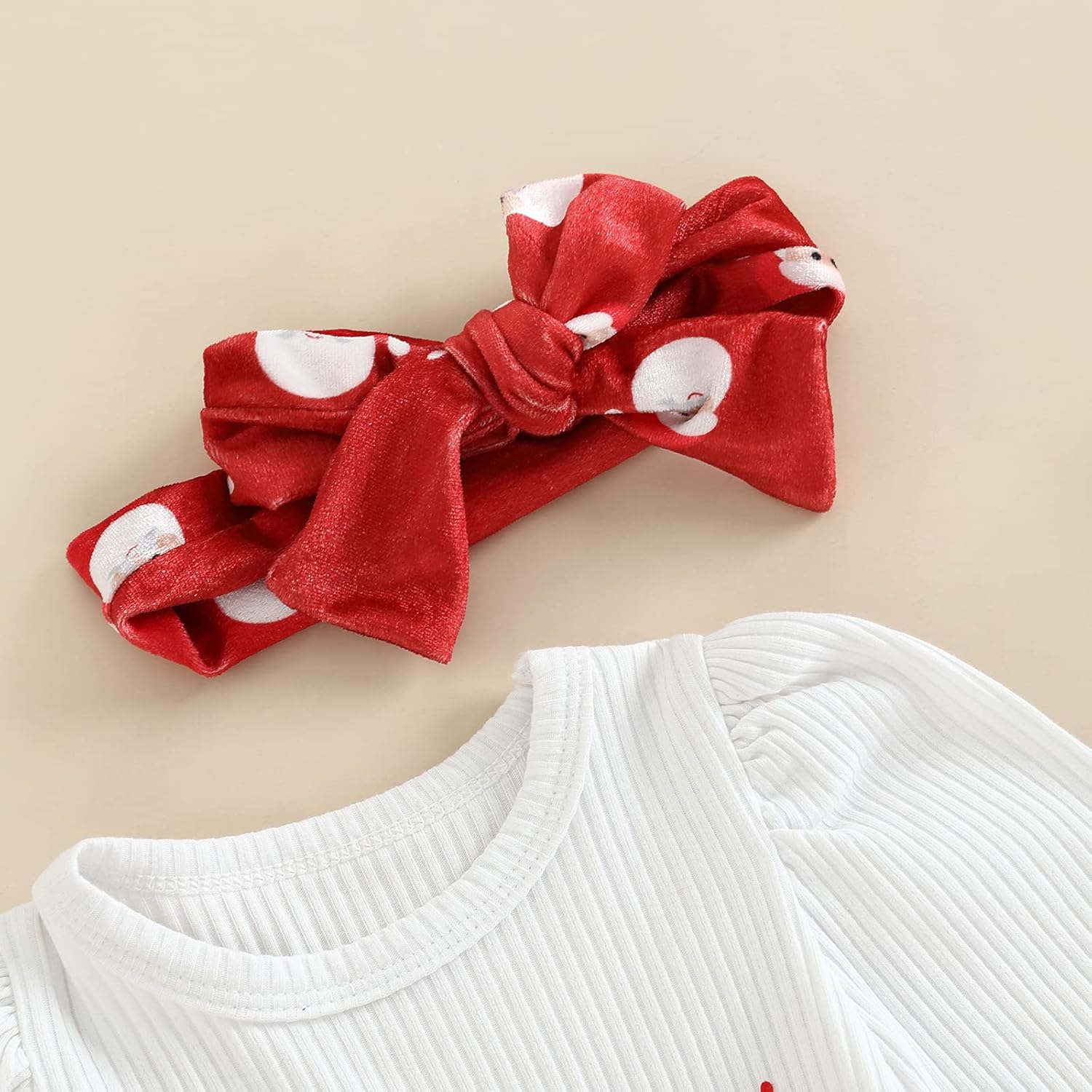 Baby Girl My 1st Christmas Outfits Letter Long Sleeve Romper Tops+Bell Bottom Pants+Headband 3 Pcs Clothes Set