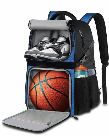 Basketball Bag Backpack with Ball Holder Shoes Compartment, Large Basketball Accessories Sports Bag