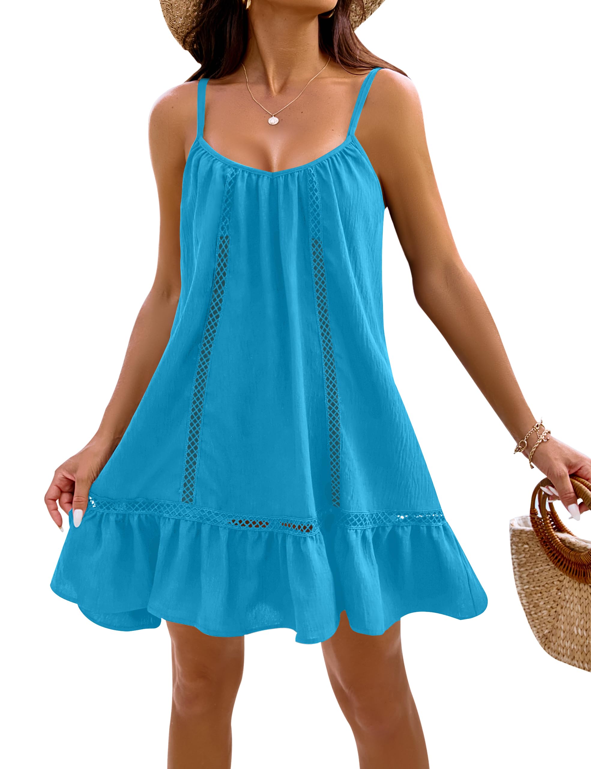 Blooming Jelly Womens Bathing Suit Cover Up Swim Beach Dresses Cover Ups Spaghetti Straps Swimsuit Coverups 2025