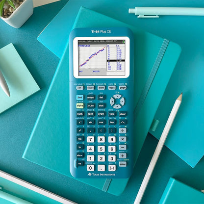 TI-84 Plus CE Graphing Calculator, Trinomial Teal