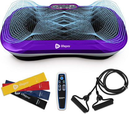 Lifepro Waver Vibration Plate Exercise Machine – High-Intensity Vibration for Muscle Activation, Full-Body Workout Vibrating Platform with Loop Bands, Fitness Equipment for Strength Toning & Fat Loss