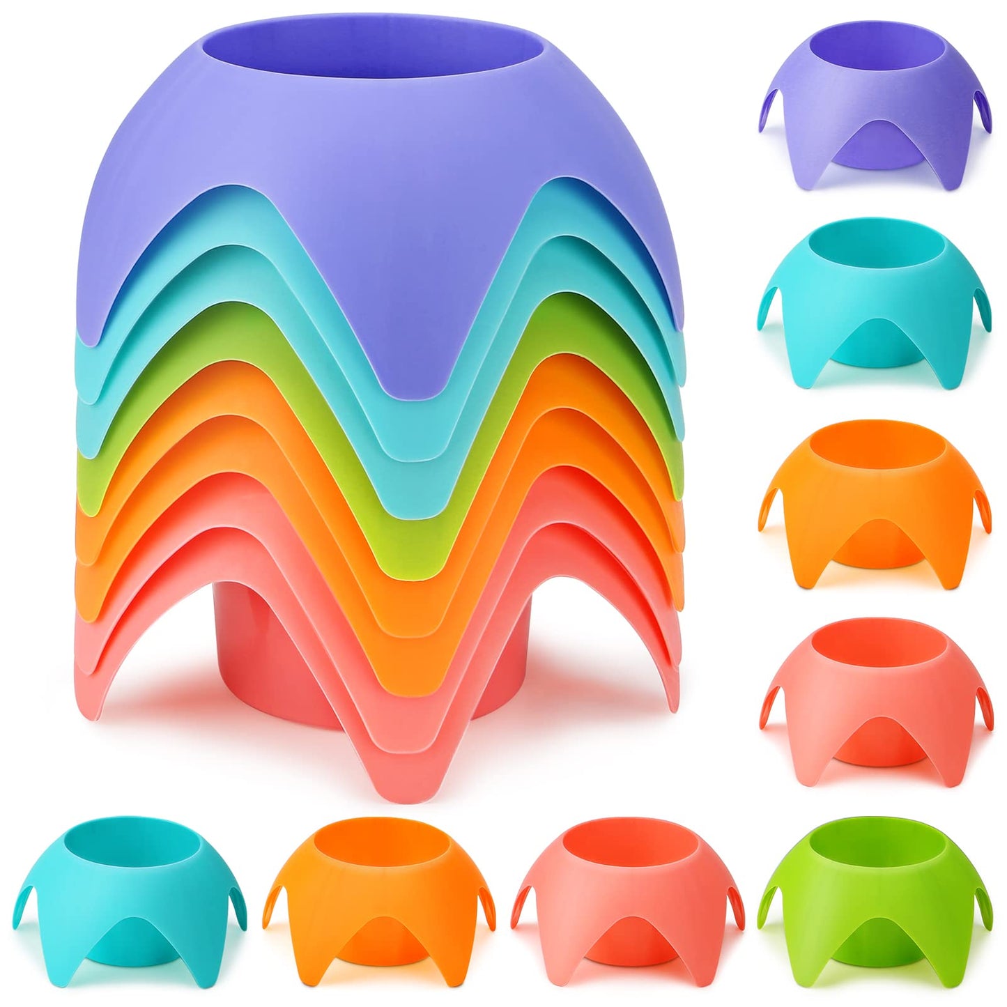 Beach Vacation Essentials - Sand Coasters Drink Cup Holders, 5-Pack, Multicolor, Must-Haves for Women, Adults, Family, and Friends