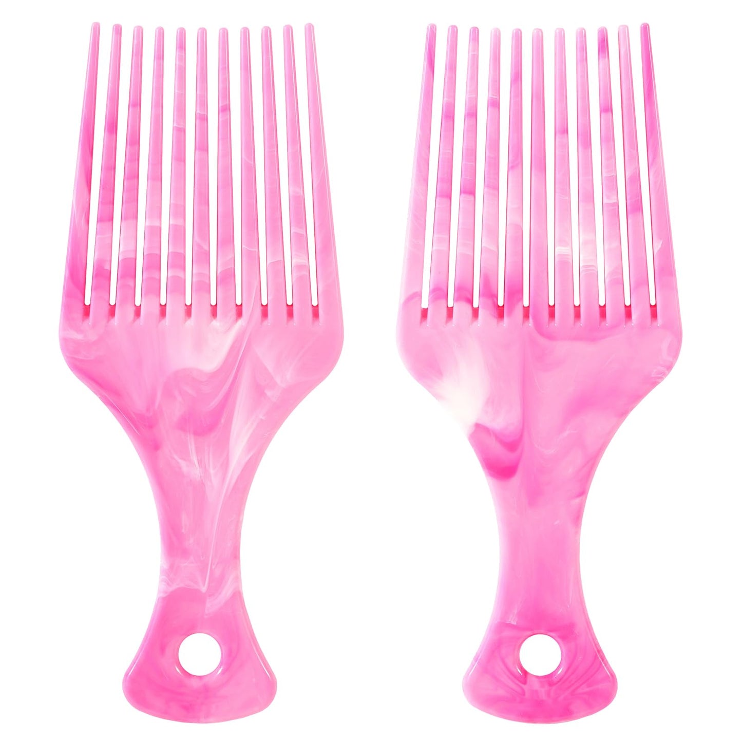 2 Pcs Hair Pick Wide Tooth Lift Hair Comb for Hair Styling Detangling Plastic Afro Pick for Women Men