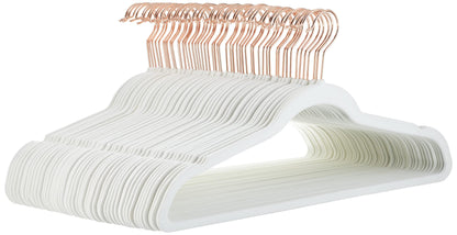 Amazon Basics Slim, Velvet, Non-Slip Suit Clothes Hangers, Pack of 50, Black