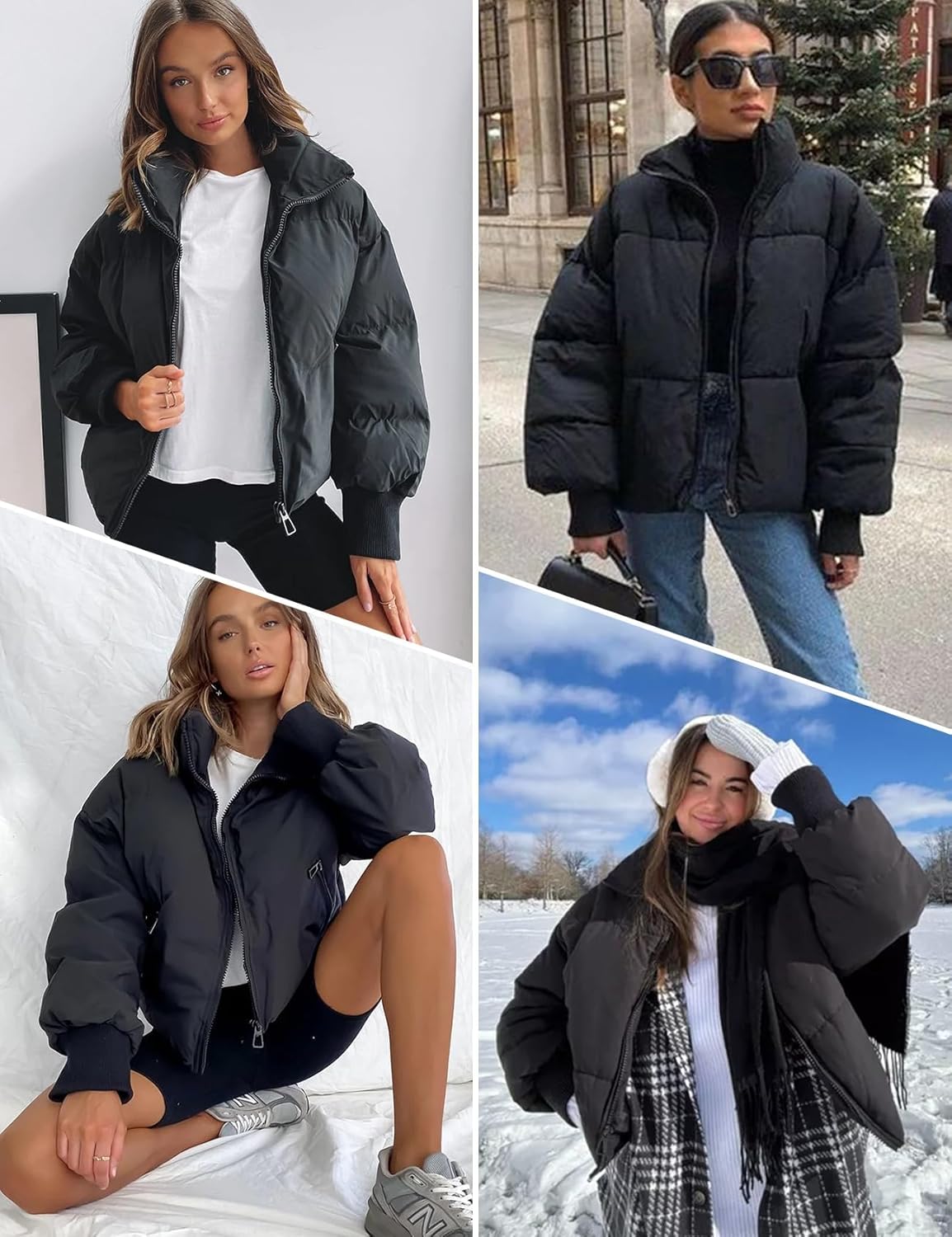 Gihuo Women’s Winter Cropped Puffer Jacket Coat Short Warm Quilted Jacket 2025