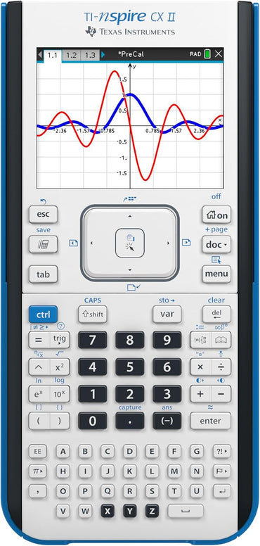 Texas Instruments TI-Nspire CX II Color Graphing Calculator with Student Software (PC/Mac) White 3.54 x 7.48