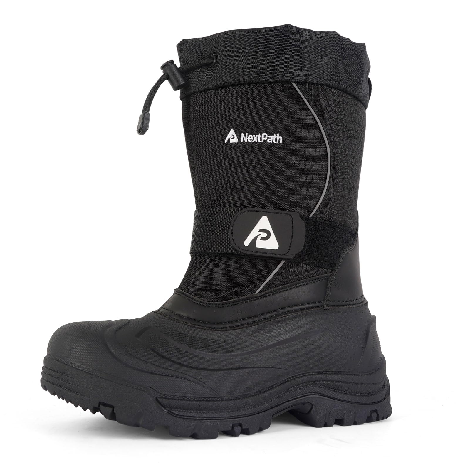 Men's Snow Boots 12/14 inch Snow Boots For Men Waterproof Insulated Mens Winter Work Boots with Removable Liner Black Winter Boots For Youth Boy