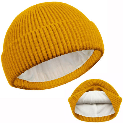 ROYBENS Swag Wool Knit Cuff Short Fisherman Beanie for Men Women, Winter Warm Hats