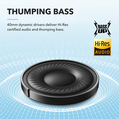 Soundcore by Anker Q20i Hybrid Active Noise Cancelling Headphones, Wireless Over-Ear Bluetooth, 40H Long ANC Playtime, Hi-Res Audio, Big Bass, Customize via an App, Transparency Mode (Pink)