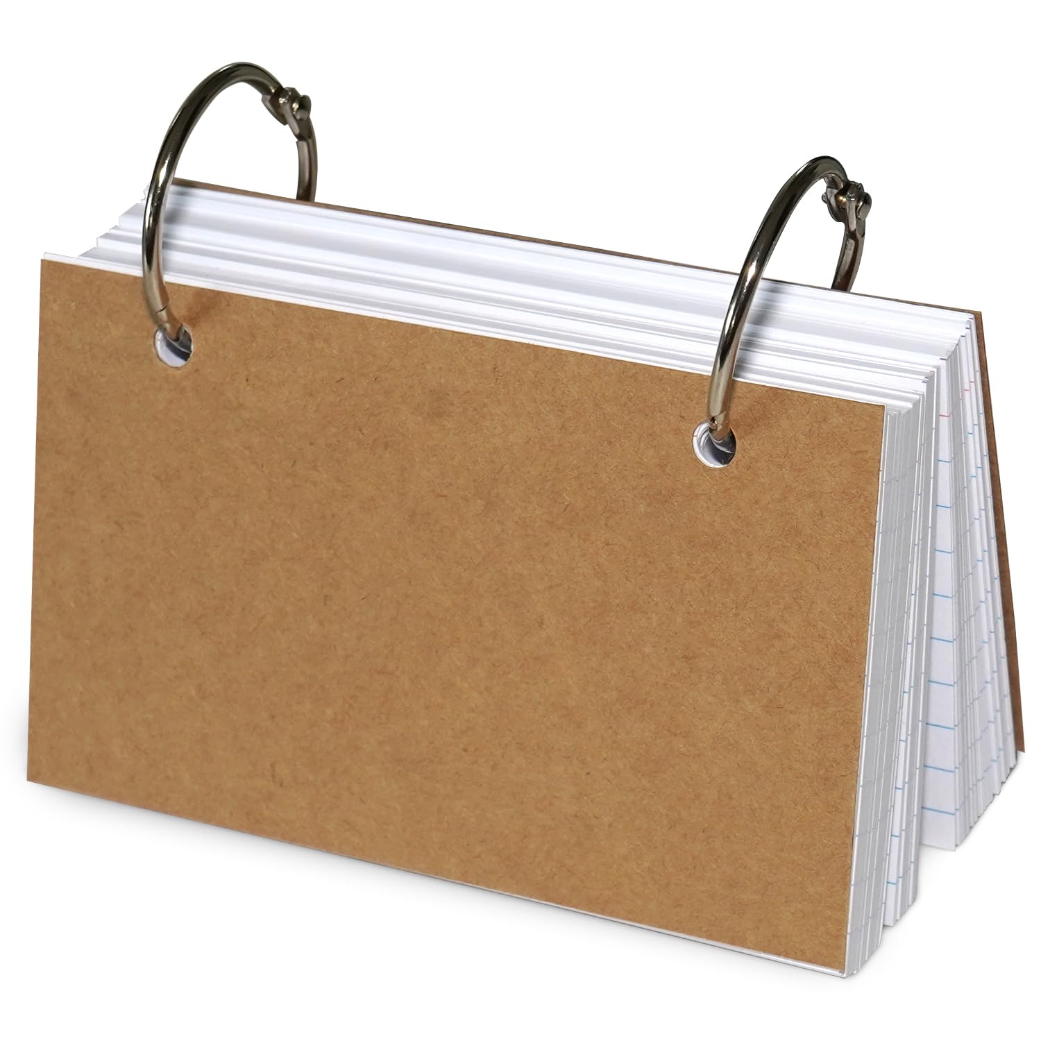 3x5 Lined Index Cards with Ring Binder Holder and Dividers, 100 Ruled Cards, Black