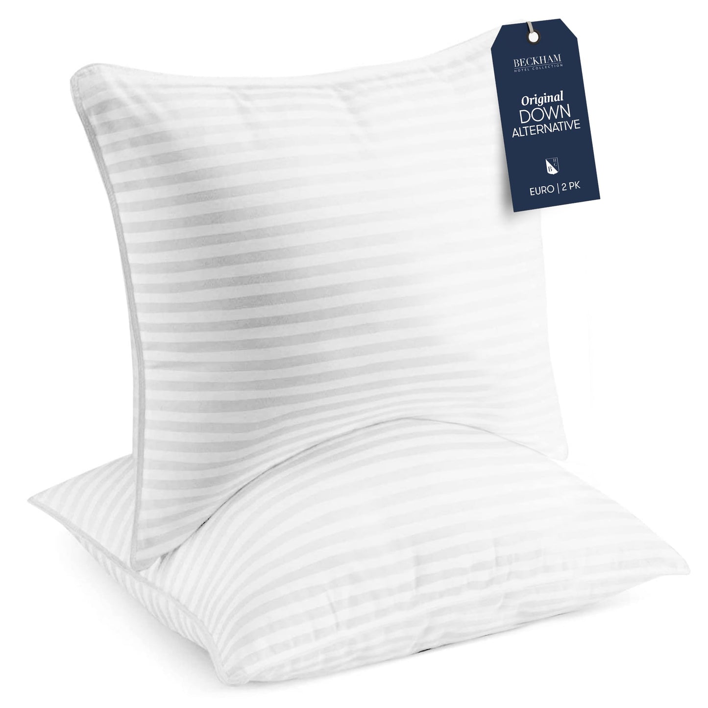 Beckham Hotel Collection Bed Pillows Standard/Queen Size Set of 2 - Original Down Alternative Pillow for Sleeping - Bedding for Back, Stomach or Side Sleepers