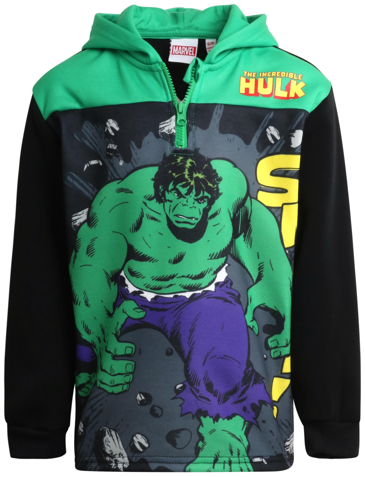 Marvel Boys Spiderman Hoodie - Captain America Spidey Iron Man Hulk Quarter Zip Sweatshirt Graphic Hoodies for Toddler & Kid