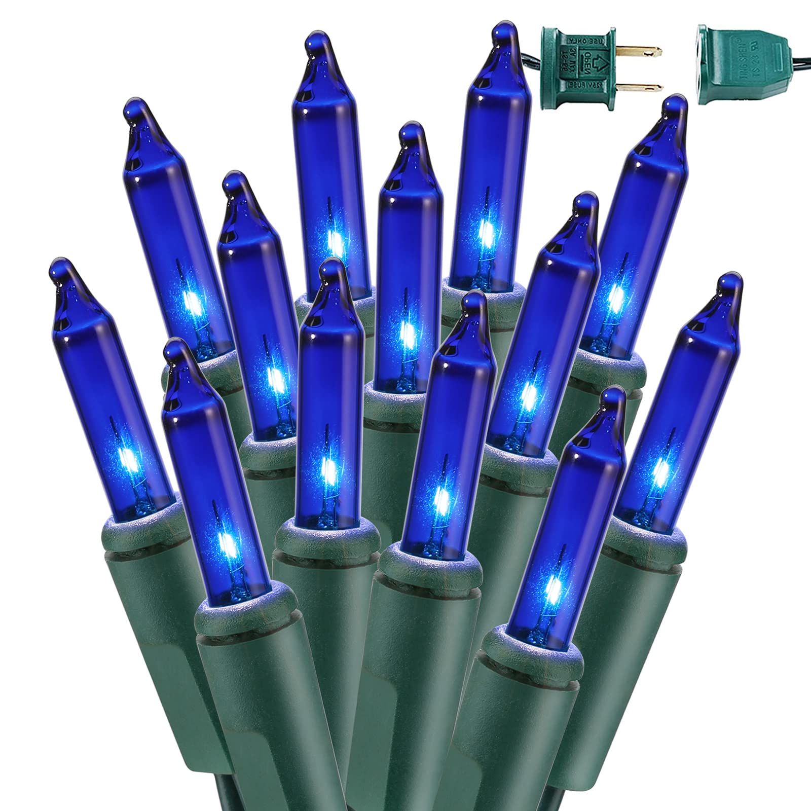 BrizLabs Steady On & Twinkle Christmas Lights - 100-ct Clear Outdoor Connectable Incandescent Mini Lights, Warm White String Lights for Xmas Tree, Indoor Holiday Party