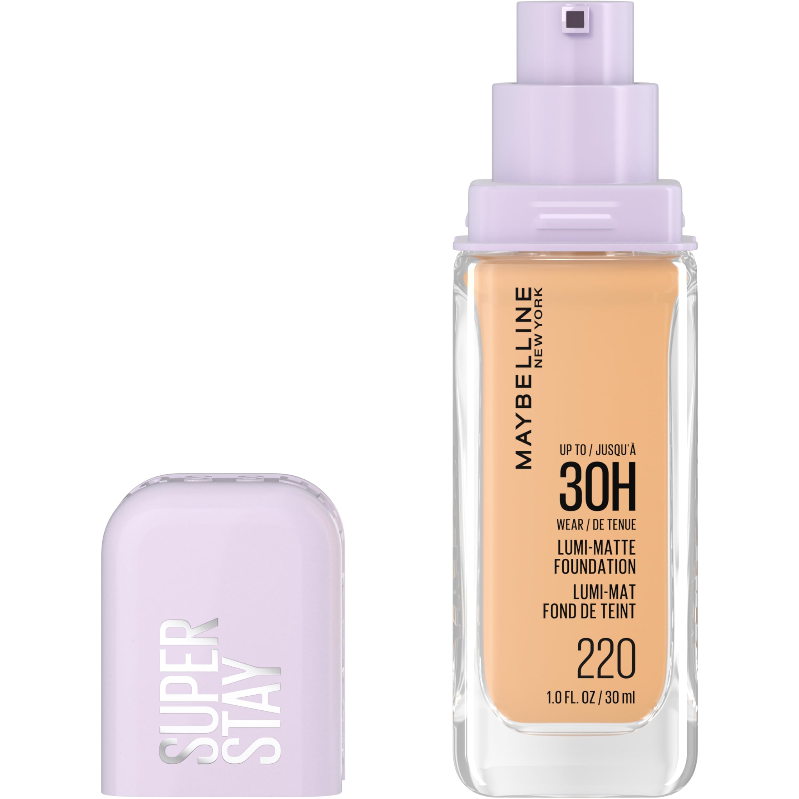 Maybelline Super Stay Lumi-Matte Foundation, Lightweight and Buildable Full Coverage Foundation Makeup For Up To 30HR Wear, 120, 1 Count