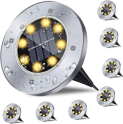 Solar Ground Lights, Waterproof Solar Garden Lights, Upgraded Outdoor Garden Waterproof Bright in-Ground Lights, Landscape Lights for Pathway,Yard,Deck,Lawn,Patio,Walkway (12 Pack Warm Light