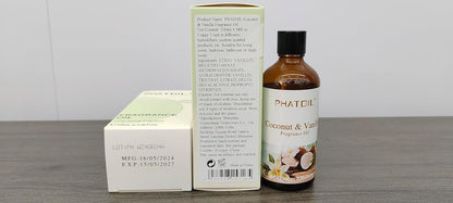 3.38FL.OZ Coconut & Vanilla Fragrance Oils for Aromatherapy, Essential Oils for Diffusers for Home, Perfect for Diffuser, Yoga, DIY Candle and Soap Making - 100ml