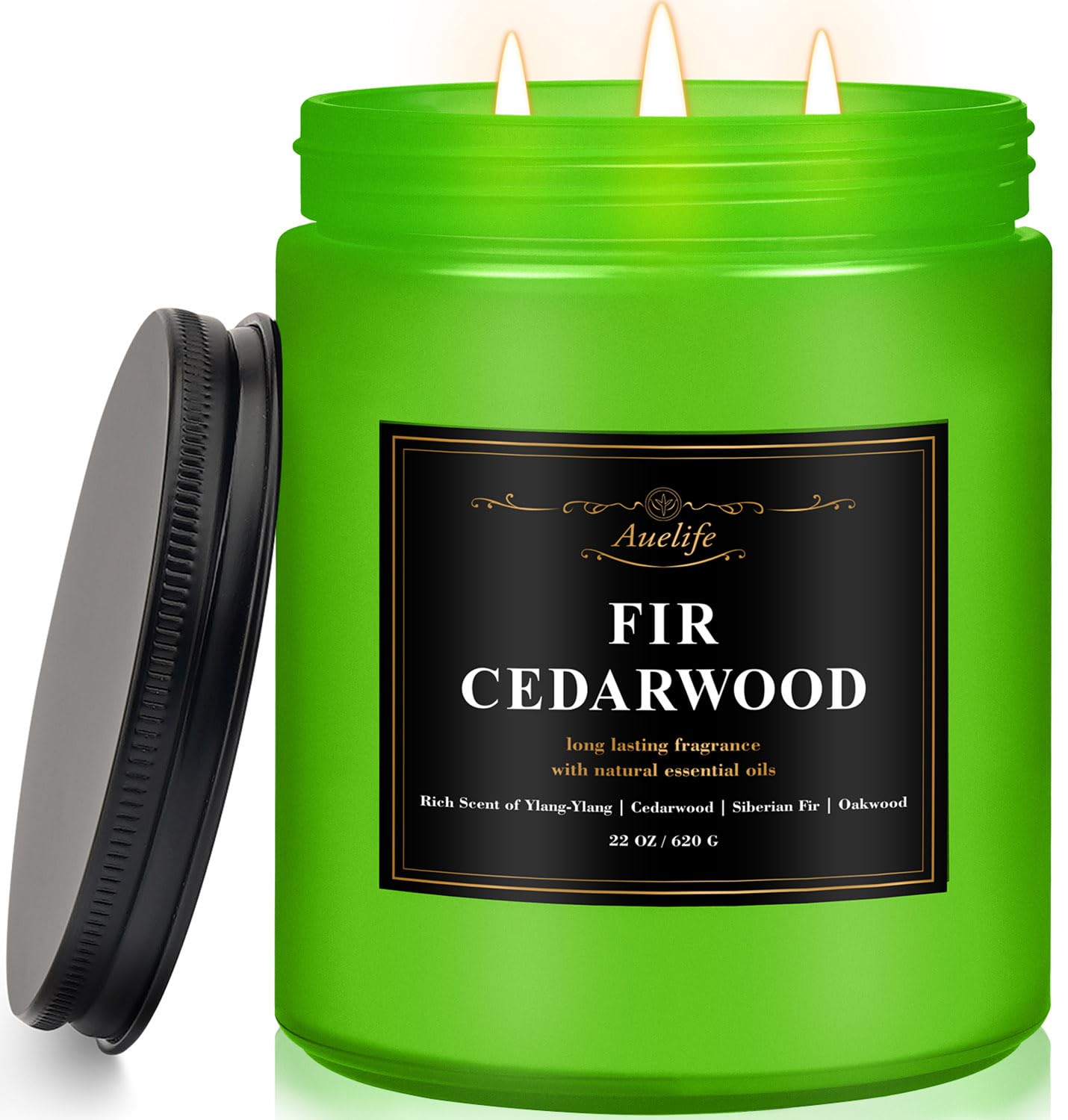 Auelife Spiced Vanilla Apple Scented Candle – 22oz Large 3-Wick Soy Candle, Cozy Fall & Autumn Candles for Home, Holiday Gift for Women & Men