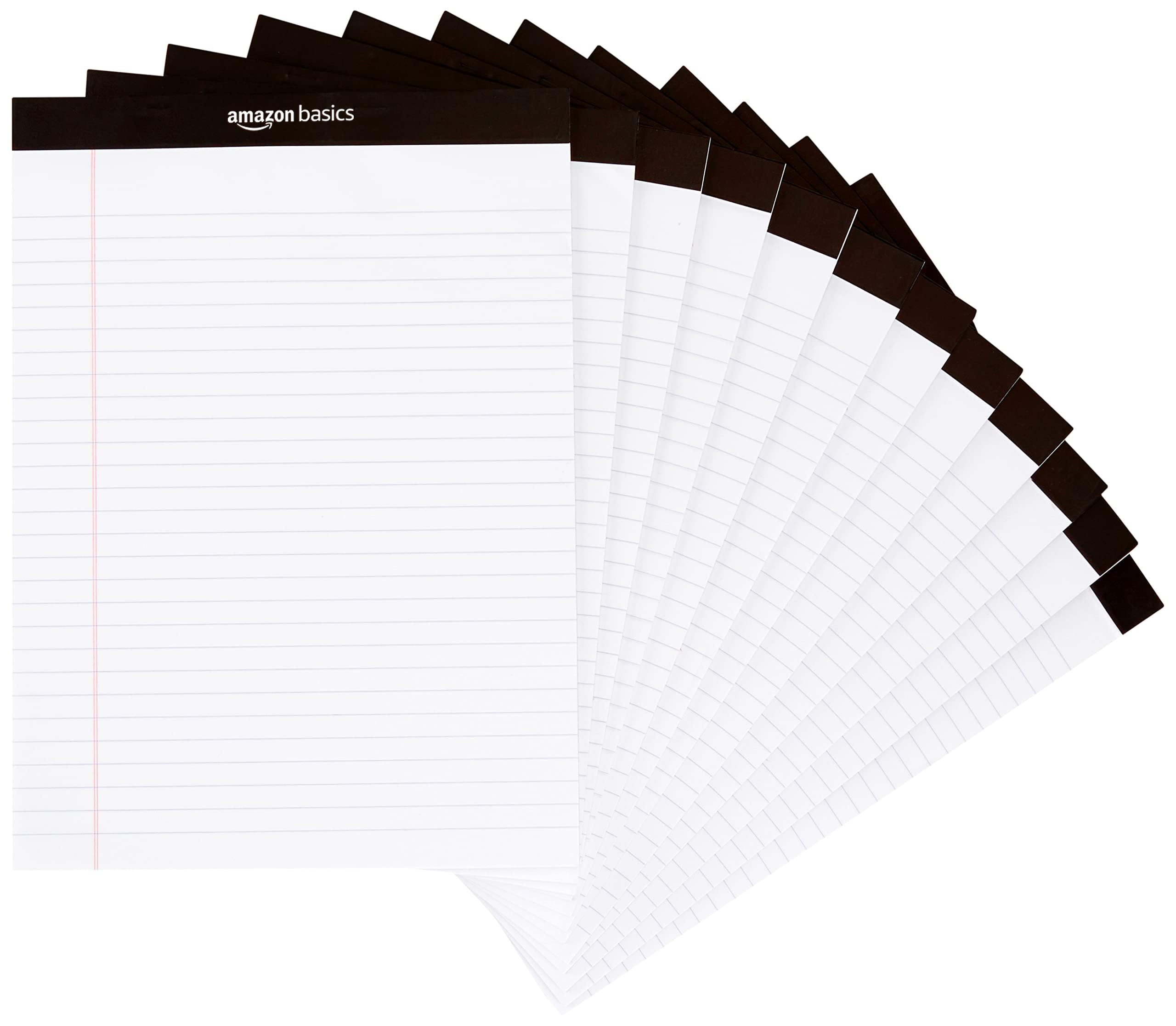 Amazon Basics Narrow Ruled 5-Inch by 8-Inch Lined Writing Note Pads, 6 Count (50 Sheet Pads), Multicolor
