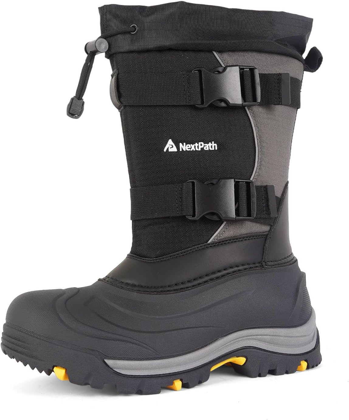 Men's Snow Boots 12/14 inch Snow Boots For Men Waterproof Insulated Mens Winter Work Boots with Removable Liner Black Winter Boots For Youth Boy