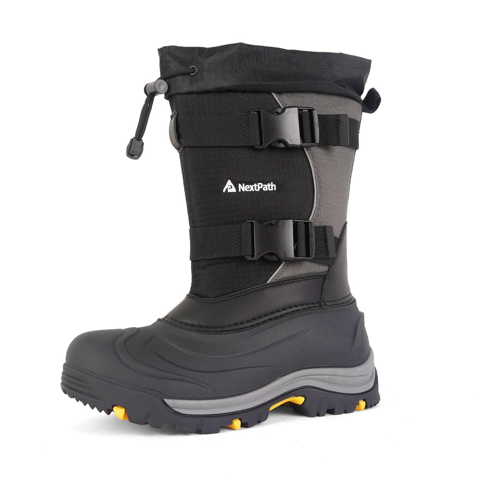 Men's Snow Boots 12/14 inch Snow Boots For Men Waterproof Insulated Mens Winter Work Boots with Removable Liner Black Winter Boots For Youth Boy