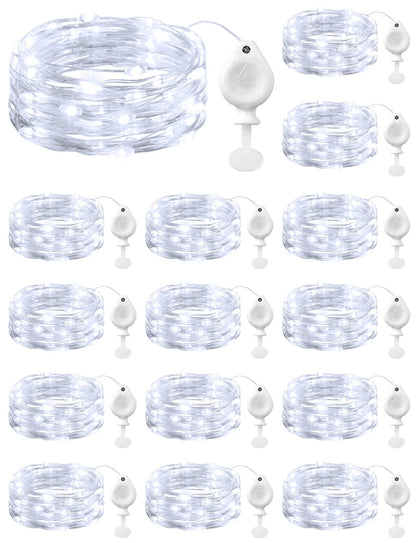 Brightown 14 Pack LED Fairy Lights Battery Operated String Lights, 7ft 20LED Waterproof Silver Wire String Lights, Firefly Starry Moon Lights for Mason Jars DIY Christmas Wedding Party Bedroom