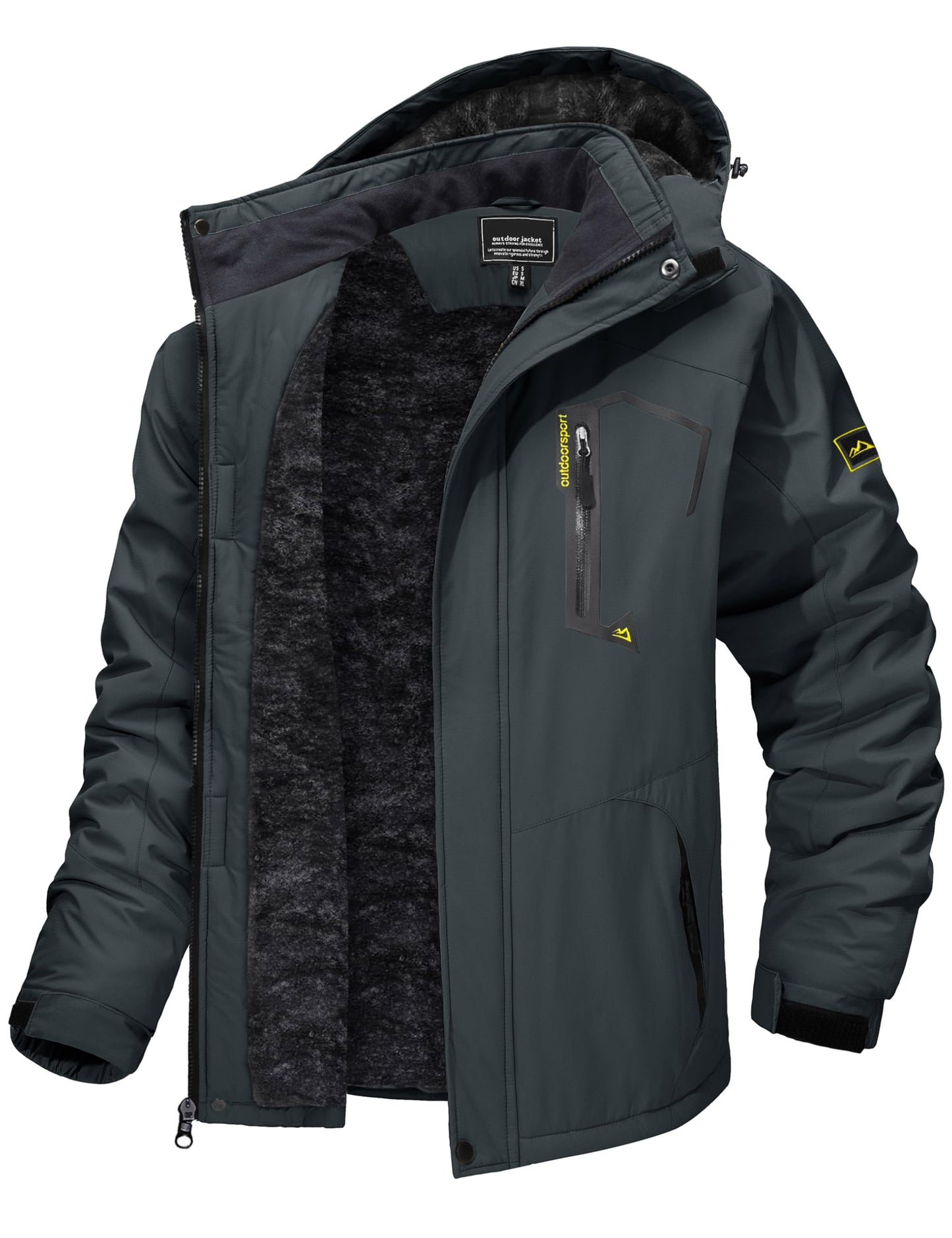 TACVASEN Men's Winter Skiing Jackets Water Resistant Fleece Coats Insulated Thermal Snowboard Jacket Parka Raincoat with Hood