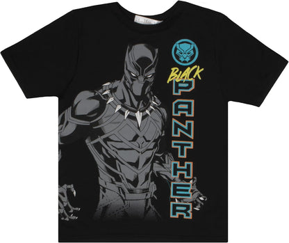 Marvel Avengers Spider-Man Black Panther Miles Morales Boys Superhero Short Sleeve T-Shirt, Tank Top and Mesh Shorts Set