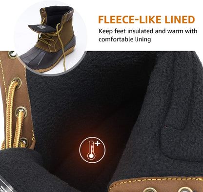 ALEADER Mens Duck Boot | Waterproof Shell | Fur Lined Insulated Winter Snow Boot