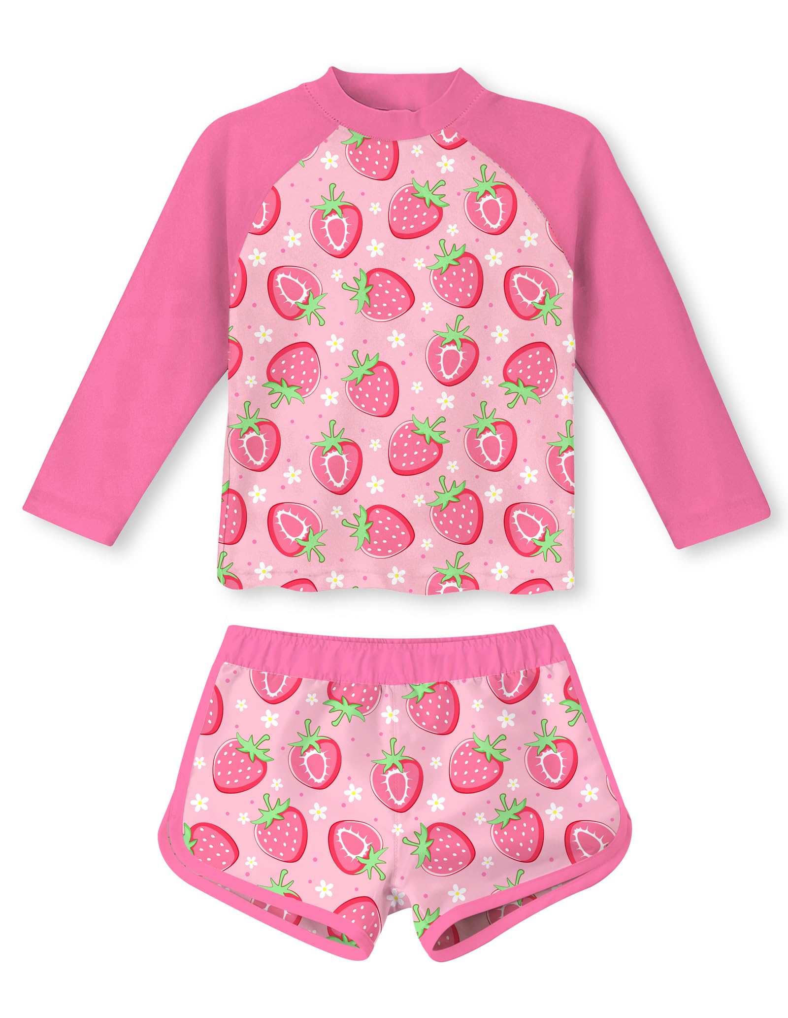 Vogseek Girls Rash Guard Two Pieces Swimsuit Long Sleeve Bathing Suit for 3-10 Years