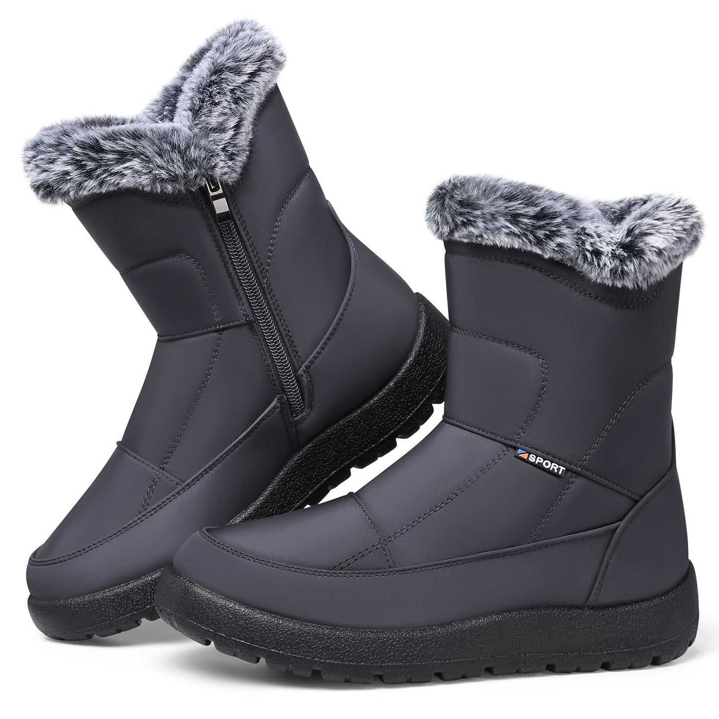 SHIBEVER Women's Snow Boots Winter: Waterproof Fur Lined Anti-Slip Ankle Booties Outdoor Comfortable Warm Women Snow Boot
