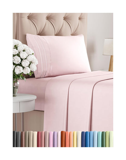 Queen Size 4 Piece Sheet Set - Comfy Breathable & Cooling Bed Sheets Set - Hotel Luxury Bedding for Women, Men, Kids, Teens, Boys & Girls - Deep Pockets, Ultra-Soft, Wrinkle Free - Oeko-Tex - Black