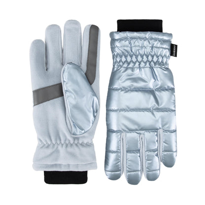 isotoner womens Water Repellent Touchscreen Iridescent Sleekheat Gloves and Flip Top Mittens