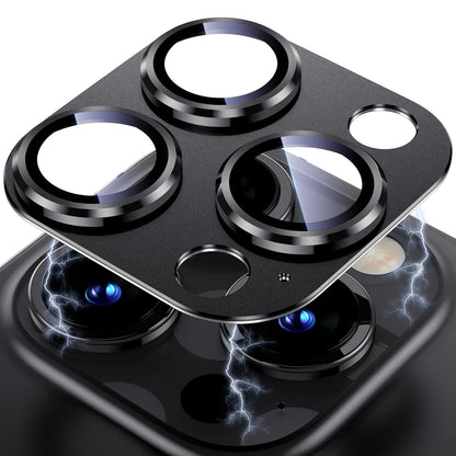 Uyiton Compatible with iPhone 17 Pro Max Camera Lens Protector - [Not Easy to Break][Strong Adsorption][Case-Friendly] Metal Tempered Glass Rear Camera Screen Cover - Deep Blue