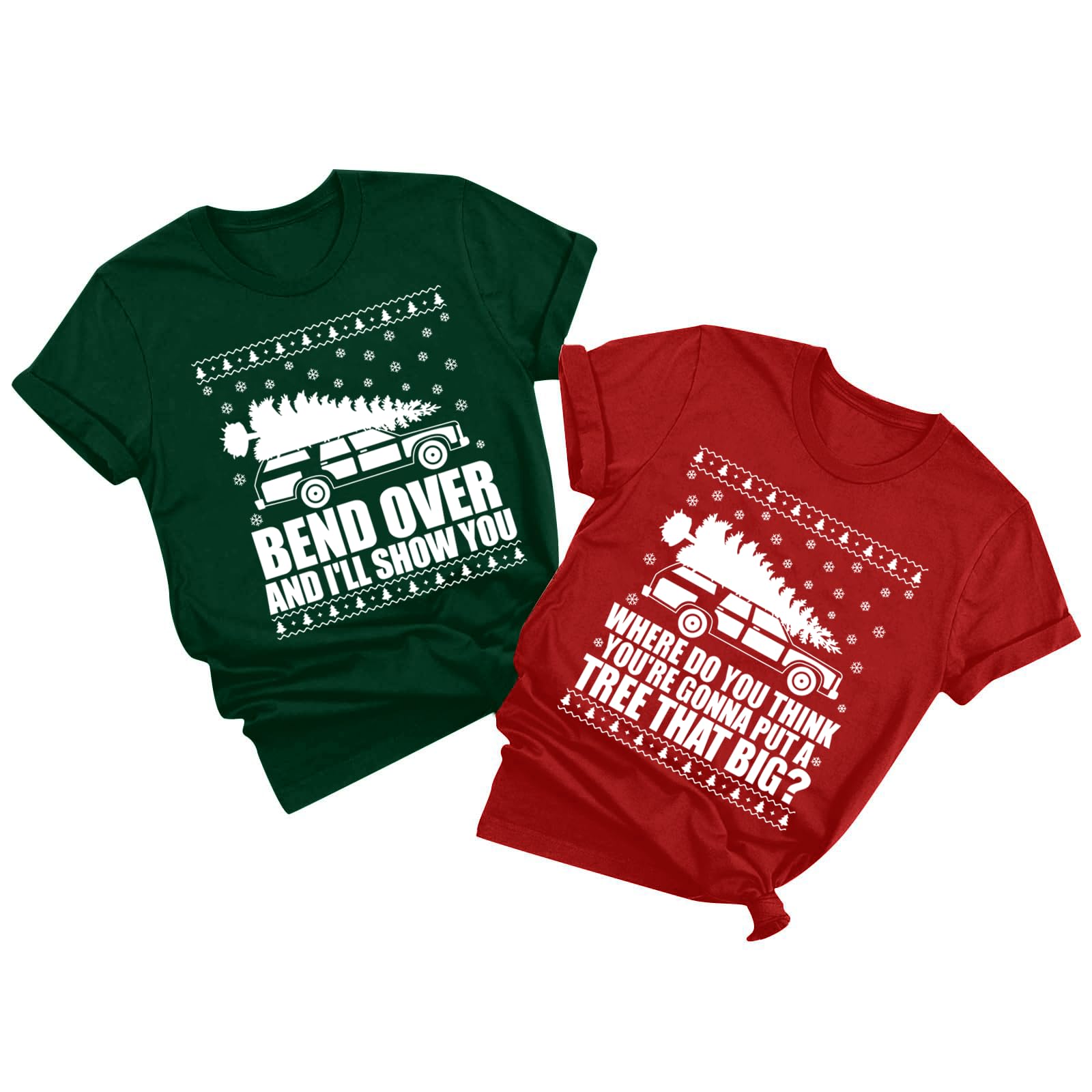 Christmas Couples Shirts Merry Christmas Family Matching Xmas Outfits Funny Holiday Graphic Pajamas Tees Top