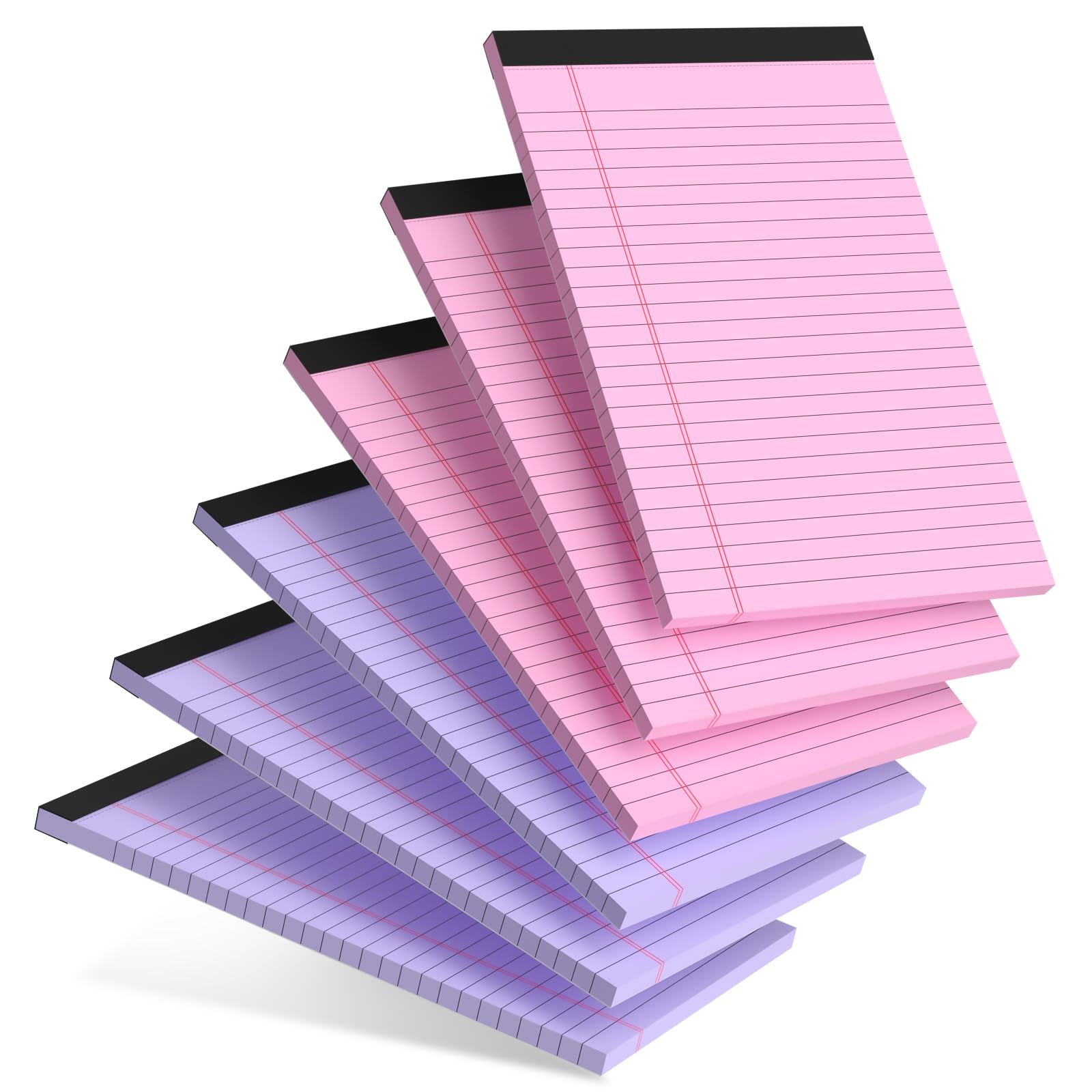5pcs Colored Note Pads 5x8 College Ruled Small Legal Pads Paper Notepads 5 Pack Study Back Writing Pads 5 x 8 Paper Pads Perforated Narrow Ruled Pads of Paper